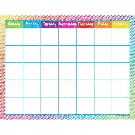 TEACHER CREATED RESOURCES Colorful Scribble Calendar Chart, PK6 TCR7525